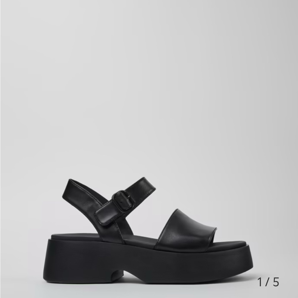 Camper Tasha Black Platform Sandals 37